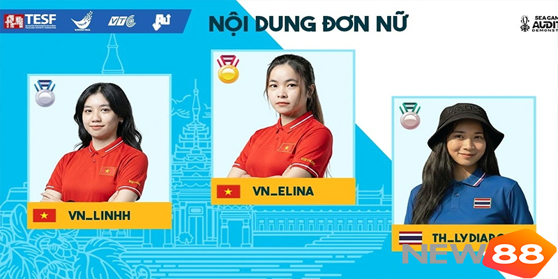  Audition Việt Nam chiếm hai vị trí dẫn đầu nội dung đơn nữ SEA Games 33